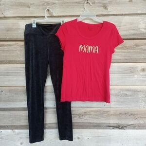 No Boundaries Juniors Mama Tee - Leggings Set